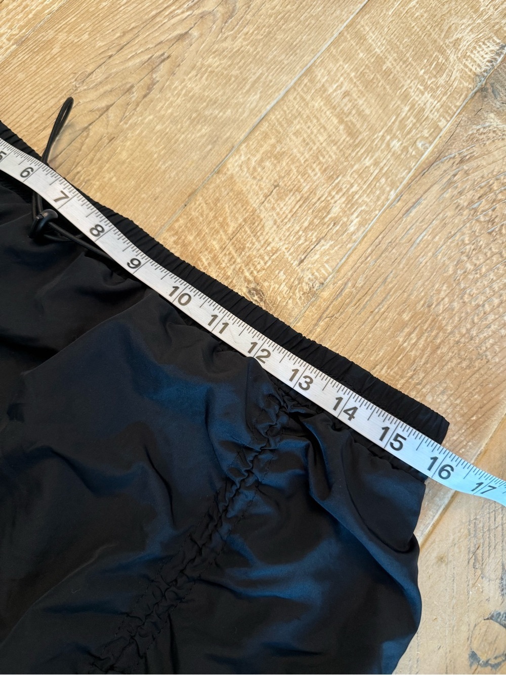 Black Drawstring Ruched Mini Skirt - Picture 6 of 7